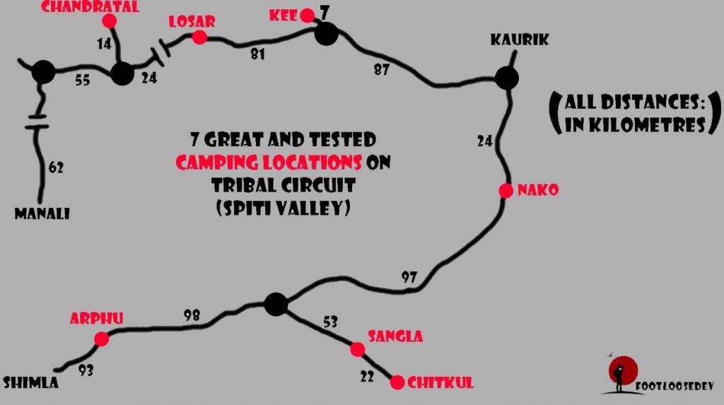 spiti valley tour map