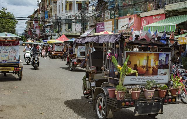 Phnom Penh streets tuktuk