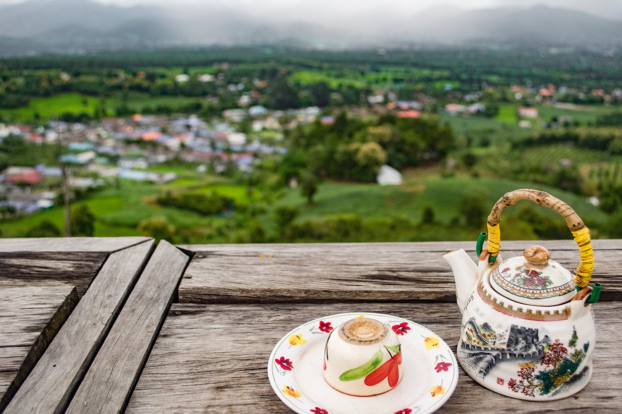 tea kettle with view