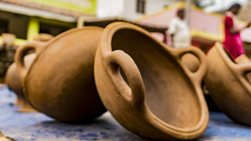 fresh pots made out of pottery