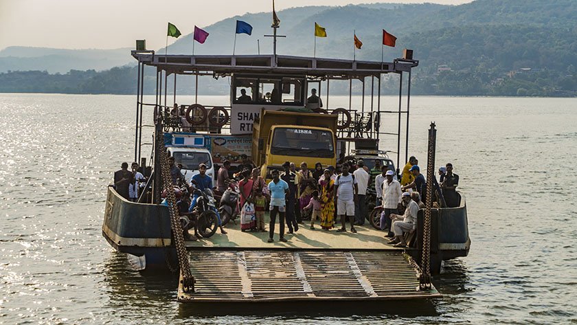 konkan road trip ferry crossing