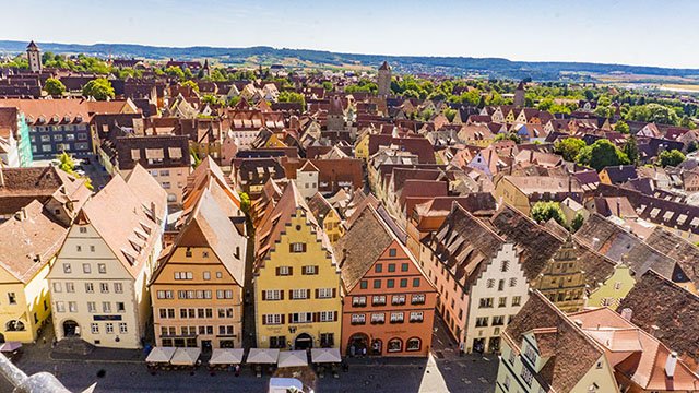 Rothenburg Ob Der Tauber drone shot