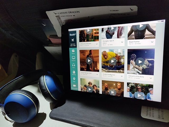 infotainment system in the flight