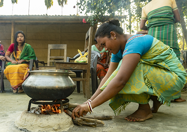 women working in a village in bodoland