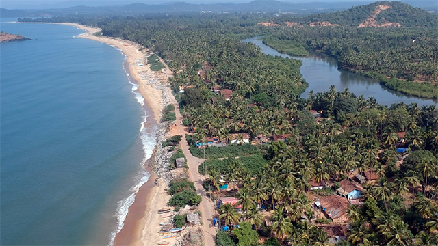 karwar beach drone photo