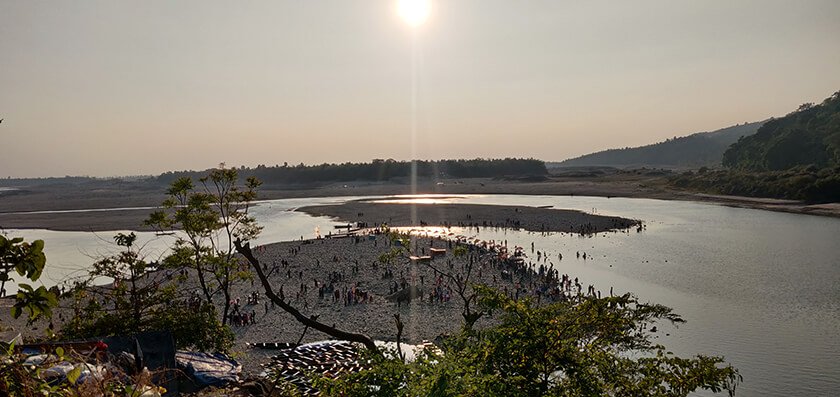 dawki river drone photo