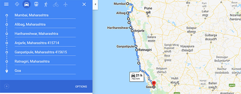 mumbai to goa coastal route by car