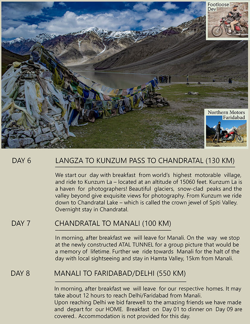 spiti valley motorcycle trip itinerary
