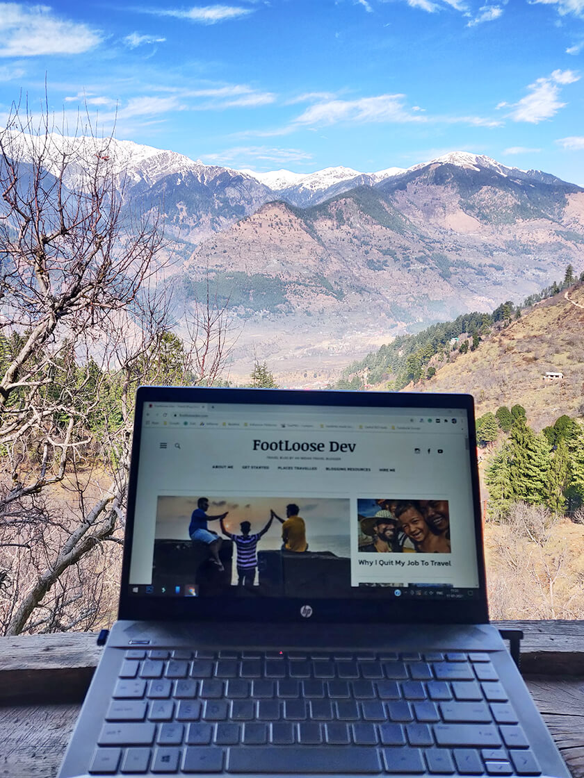 working from mountains
